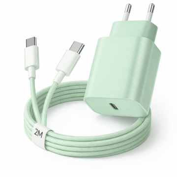 Oplader - 20W USB-C Snellader - Mintgroen